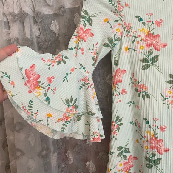 Rare Edition Green with floral print dress sz 8 - Picture 4 of 5